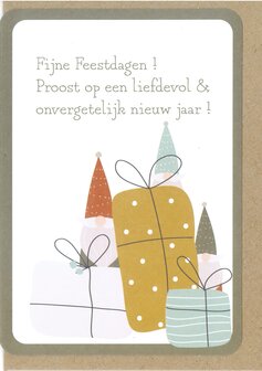 Kerstkaart Etoile Fijne feestdagen ! Proost op een liefdevol en onvergetelijk nieuw jaar !